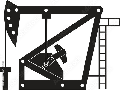 Photos Silhouette of Mark II Type Oil Pumpjack Beam Pumping Unit with Mechanical Counte