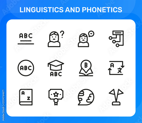Fotografia Linguistics and Phonetics icon set