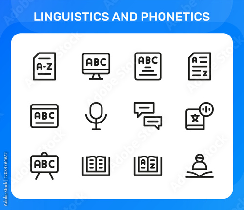 Photos Linguistics and Phonetics icon set