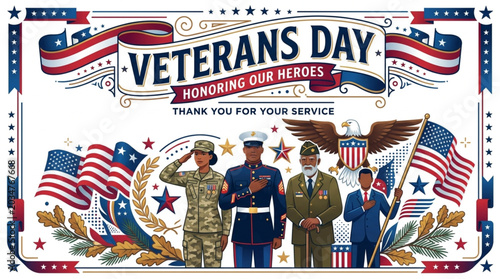 Foto Veterans Day Honoring Our Heroes Thank You For Your Service.