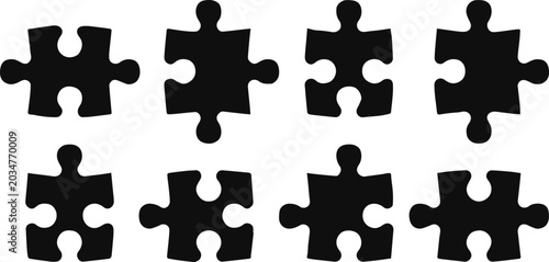Schilderij op canvas puzzle pieces set with interlocking edges and tabs featuring jigsaw, game, play