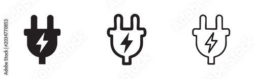 Cuadro en lienzo Electric Power Plug Icon - Electricity, Energy and Charging Symbol