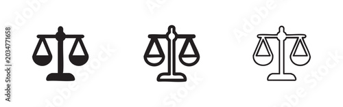 Tableau sur toile Scales of justice icon, symbol of law, balance, equality, and fairness vector illustration