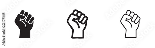 Fotografie Raised fist icon set