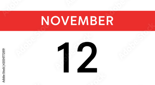 Fotografía November 12 Calendar Date Page Design