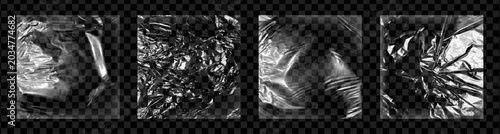 Fotografie Realistic square plastic wrap overlay big pack isolated on transparent background