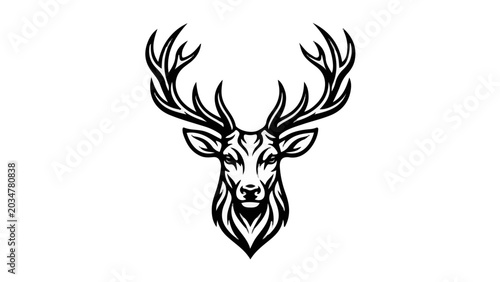 Φωτογραφία Stylized Deer Head with Antlers Vector