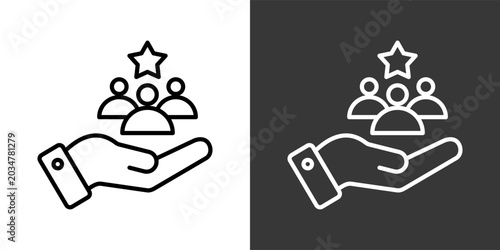 Customer Black And White Icon Set Collection Pack Vector Illustration