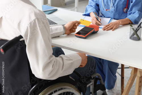 Male patient in wheelchair ...