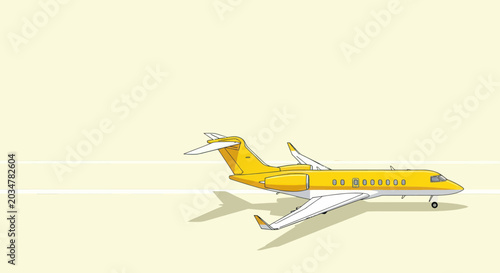 Luxury Jet Airplane on Runway, Business Travel, Aviation, Transportation