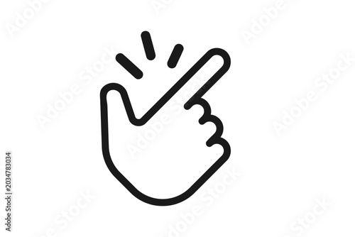 Snap Fingers Hand Gesture Icon, Simple Linear Sign for Easy Task