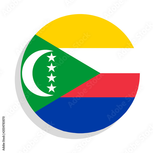 Photos Vector illustration of Comoros Round Country Flag Icon
