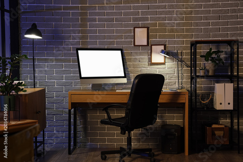 Interior of office with wor...