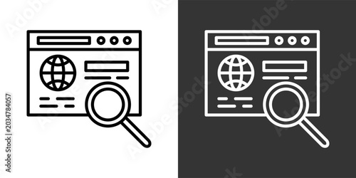Seo Black And White Icon Set Collection Pack Vector Illustration