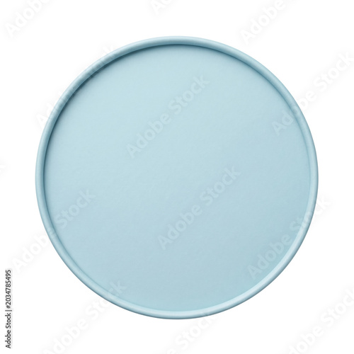 Photos Blank pastel blue round paper gift box lid mockup
