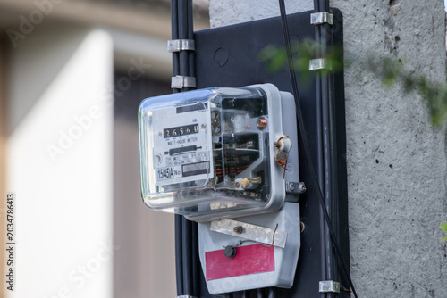Foto Electric power box meter for home use