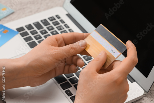 Female hands with credit ca...