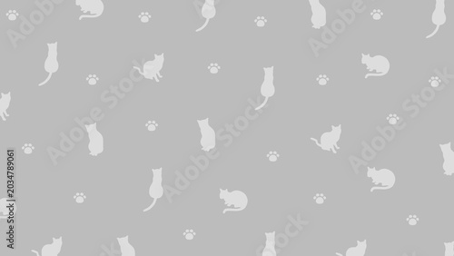 Φωτογραφία 猫 シンプル パターン シルエット 動物 配信 サムネイル バナー デザイン 背景 イラスト