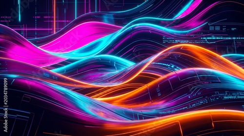 Cyberpunk Motion Gradient Abstract Background