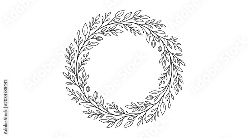 circle frame of leaf ornament background