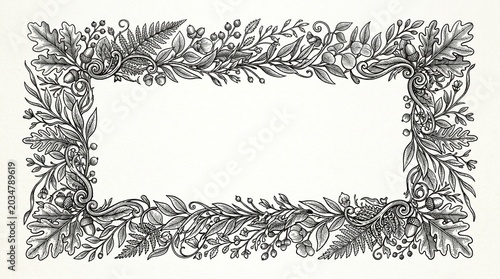 frame with leaves