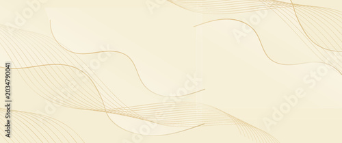 Abstract beige luxury background with gold lines. Elegant wave modern wallpaper elegant.