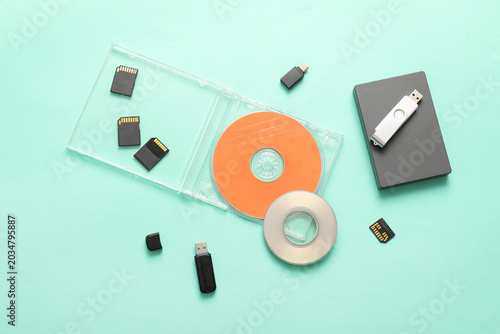 CD disks, USB stick, extern...