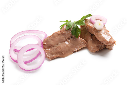 Pieces of tasty cod liver, ...