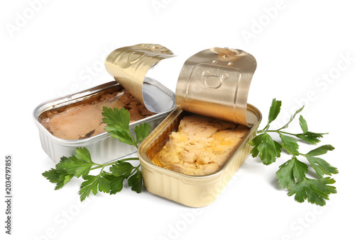 Tin cans with tasty cod liv...