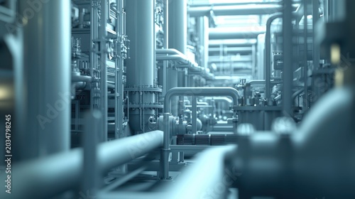 Advanced Industrial Facility With Complex Machinery And Piping Systems