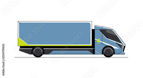 Tableau sur toile Modern electric truck for delivery services.