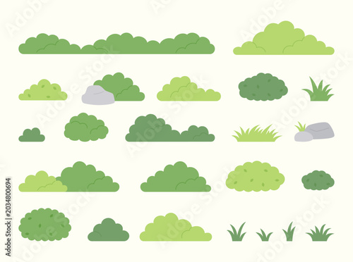 A collection of bush sauces in various shapes. Simple and cute vector illustration.