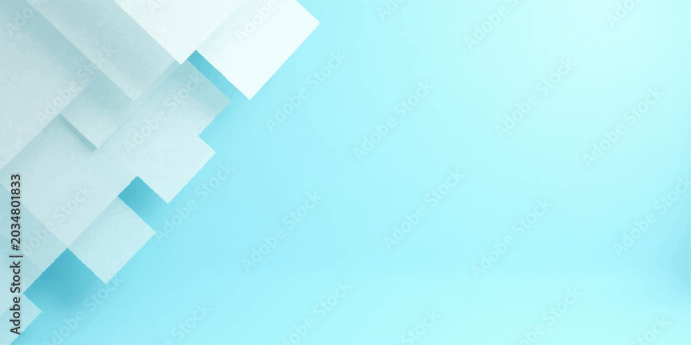 Fototapeta premium Abstract blue geometric wallpaper featuring a 3D vector pattern with light lines on a textured square frame design for a modern business banner illustration