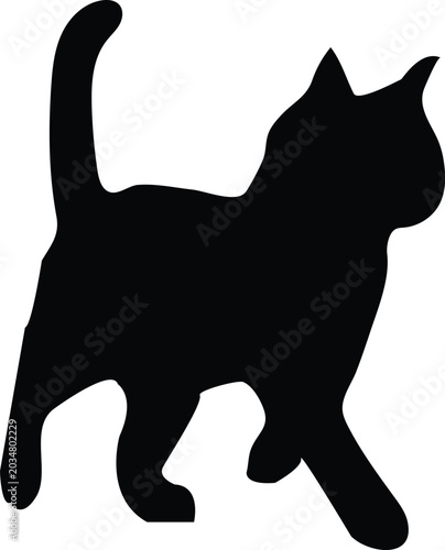 Canvas Print Black Cat Vector, Cat Vector Design, black cat silhouette