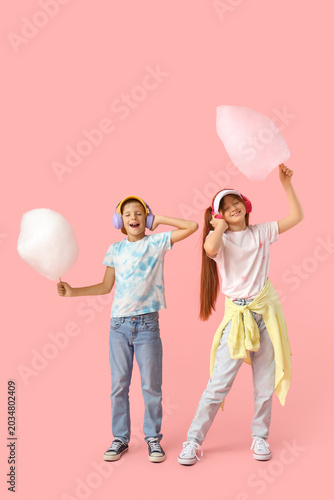Teen children with cotton c...