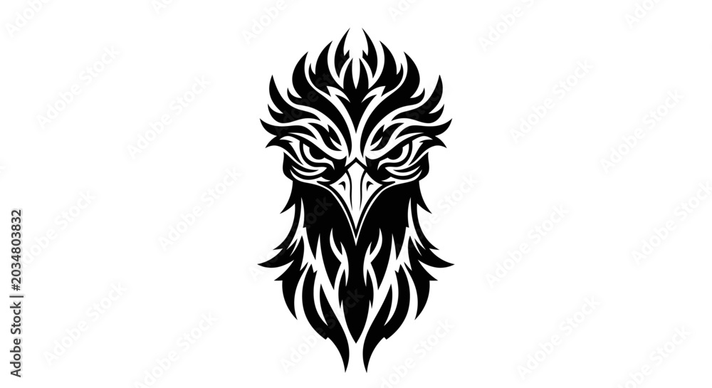 Obraz premium Tribal Eagle Head Silhouette Graphic Design
