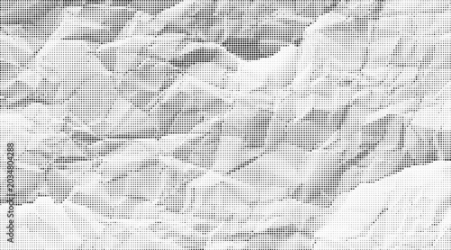 Bild auf Leinwand A close-up view of a crumpled white paper background with textured wrinkled folds