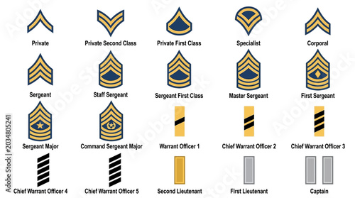 US Army Ranks Insignia Military Stripes Chevrons Badges Badges