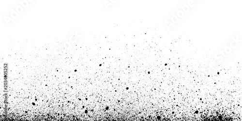 Black spray paint splatter texture isolated on transparent background