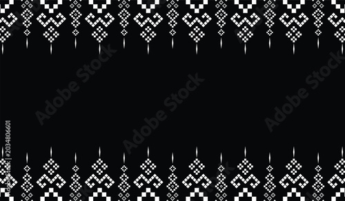 Konstfotografi Nature vintages cross stitch traditional ethnic pattern paisley flower Ikat back