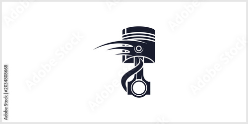 Bild auf Leinwand Stylized Piston and Connecting Rod Emblem