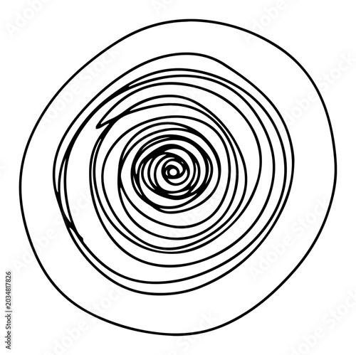 Photography Spiral scribble line with messy hand drawn swirl in minimalist style