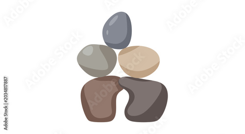 Photos Balanced Stack of Smooth Stones, Zen Symbol