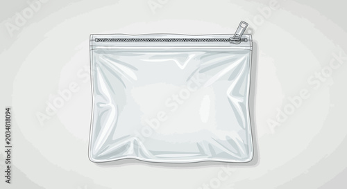 Clear Plastic Pouch with Zipper Closure.