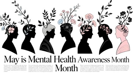 Mental Health Awareness Month Silhouettes.