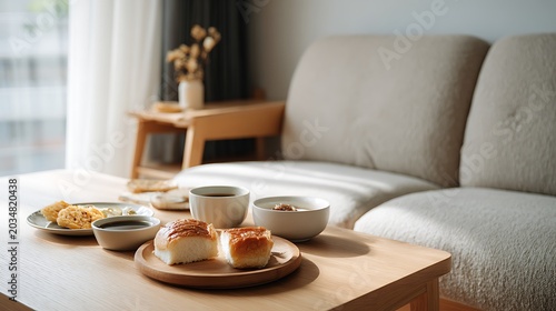 Modern Living Room Tea Time / モダンなリビングのティータイム