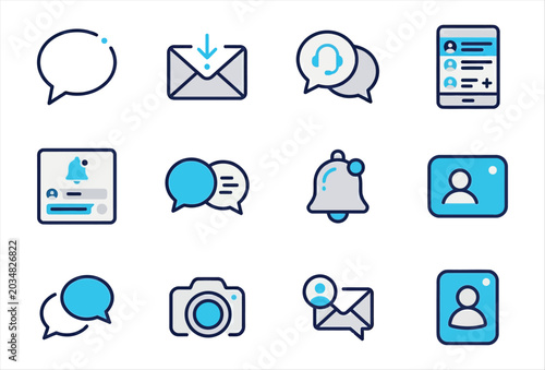 Message Icon Set – Modern Chat and Communication Vector Icons