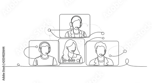 Diverse team in video conference call, online meeting, remote work, communication concept