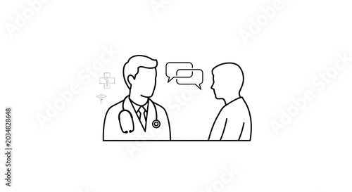 Doctor consulting patient, medical consultation, healthcare discussion, doctor-patient relationship