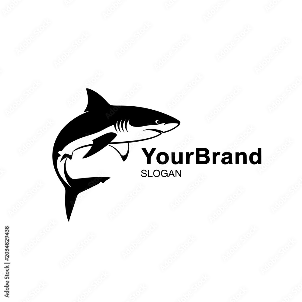 Naklejka premium Shark Logo with Text